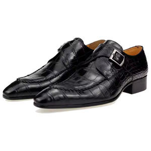 Chaussures décontractées de luxe pour hommes, cuir véritable, chaussures de mariage à bout pointu, tenue sociale formelle d'automne, motif imprimé - Product Image 5