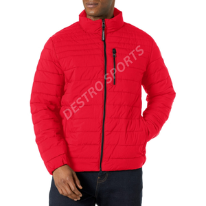 Veste matelassée pour homme OEM de haute qualité, couleurs et tailles personnalisées, rembourrage en coton respirant, fermeture éclair, col montant, style décontracté long - Product Image 3