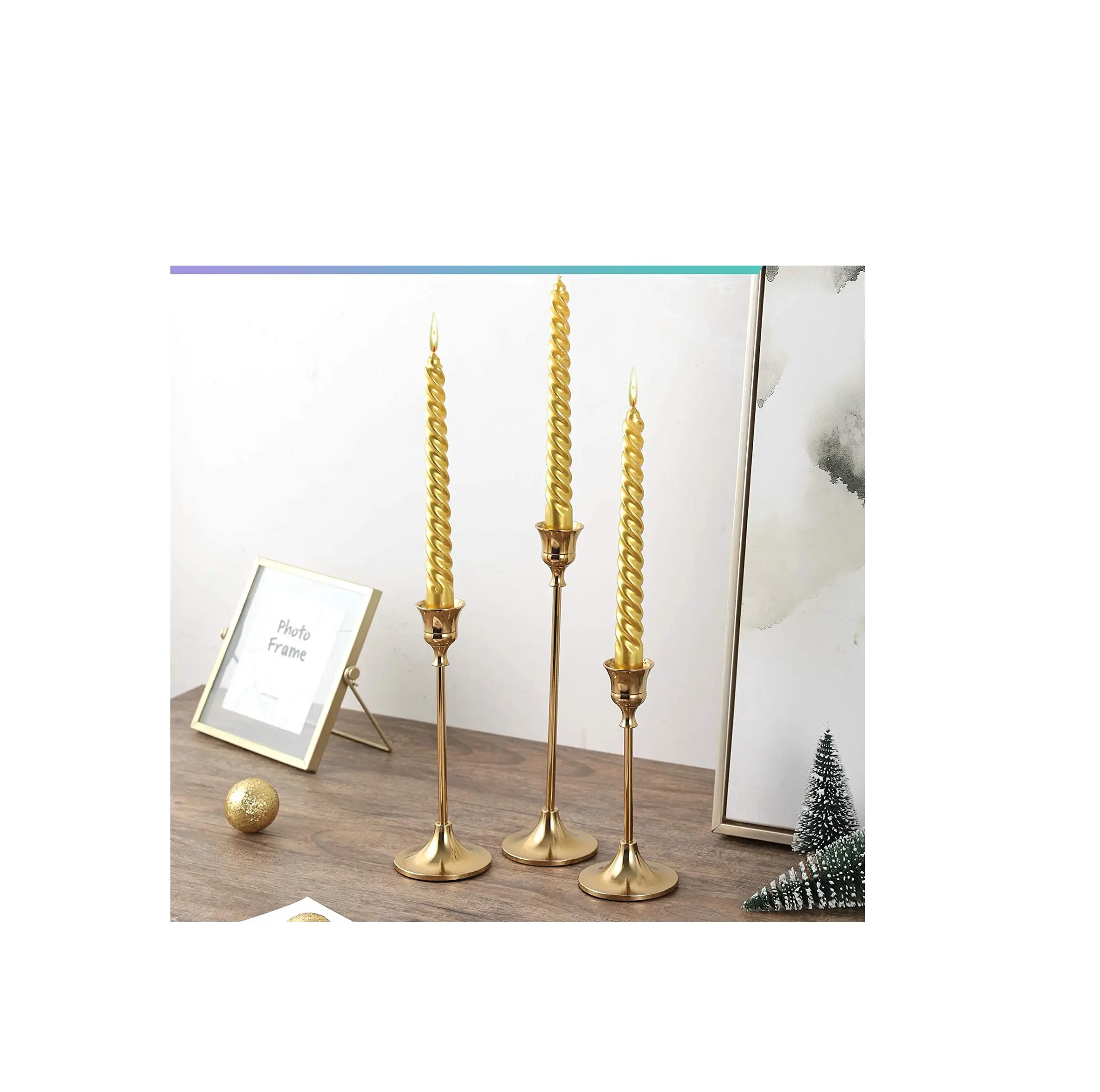 Brass candle stand royal Wedding gold brass candle sticks brass home decor candle holders for sale product