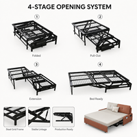 Mécanisme de canapé-lit pliable peu encombrant, cadre coulissant robuste, quincaillerie de charnière d'extension pour meubles de chambre compacte