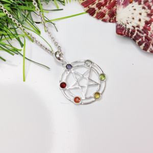 จี้จักระสเตอริ925เงินหลายชั้นหินบำบัดทางศาสนาที่ดีที่สุดสวมใส่ทุกวันเพื่อความสมดุลจี้เครื่องรางของขวัญ - Product Image 2