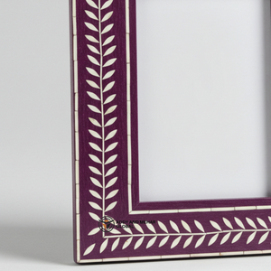 Marco de Fotos con Incrustaciones de Hueso Morado Real, Decoración Artesanal para el Hogar, Marco de Madera - Product Image 4