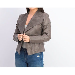 Giacca Softshell Reversibile in Ecopelle Marrone da Donna Bar III, Cappotto Leggero Invernale Tinta Unita Taglia Large per l'Autunno - Product Image 2