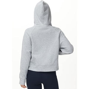 En plein air hiver femmes sweats à capuche fermeture éclair pleine manches 100% coton sport athlétique sweat pouce trou pull à capuche pour les femmes - Product Image 4