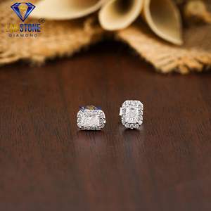 0.42 TDW Radiant & Round Cut Diamond18k Or Blanc Non Certifide Diamant Cvd/Hpht Diamant Bijoux - Product Image 2