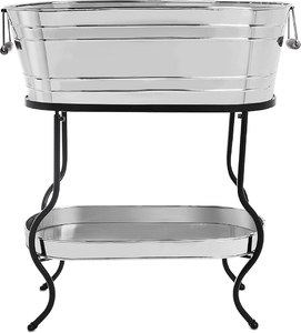 Grand bac à glace unique pour le stockage de glace avec support et plateau pour la fête en plein air Matériel métallique de haute qualité Inde - Product Image 1