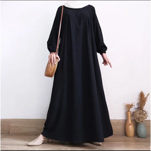 Plain Solid Color Modest Muslim Women's Maxi <b>Long</b> Sleeve <b>Kaftan</b> Abaya Quick Dry Breathable Elegant Style - Product Image 6