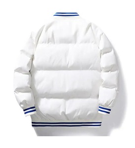 Custom Male Bubble Bomber <b>Jacket</b> for Winter Outdoor Thick Quality Canvas Coat with Stand Collar - Product Image 5
