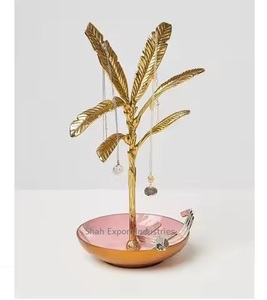 Présentoir à bijoux en métal fait main en forme de T avec finition dorée pour bague de table boucles d'oreilles colliers présentoir à bijoux - Product Image 4