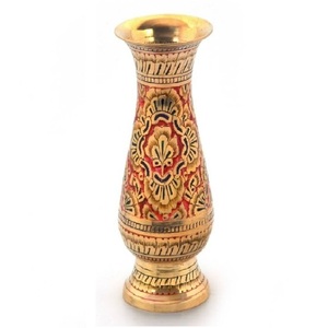 High Quality Brass Flower Vase Engraved Multi Color With Polish Finished For Tabletop Home Decor And Table Decoration - Product Image 3