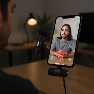 Micrófono Inalámbrico K9-L K9 Lightning de Condensador, Patrón Cardioide, Cancelación de Ruido, Construcción de Plástico para Grabación con iPhone - Product Image 3