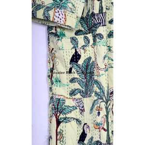 Handmade 100% Pure Cotton Kantha <b>Jacket</b> <b>for</b> <b>Women</b> Vintage Festival Fashion Quilted Short Kimono Sleepwear <b>For</b> <b>Summer</b> - Product Image 2