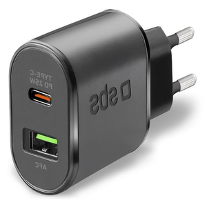 อะแดปเตอร์ชาร์จไฟแบบติดผนัง USB Type-A และ Type-C กำลังไฟ 25W สีดำ รุ่น TETRPD25W - Product Image 3