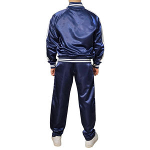 ชุดวอร์ม2ชิ้นผ้าไนลอนผ้าซาตินมีฮู้ดและกางเกงสำหรับผู้ชายชุดวอร์ม2ชิ้นปักโลโก้ได้ตามต้องการ - Product Image 5