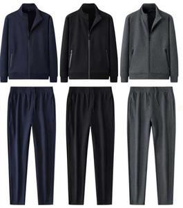 ชุดวอร์ม2ชิ้นสำหรับผู้ชายชุดวอร์มขนแกะสีทึบชุดวอร์มสำหรับผู้ชายชุดวิ่ง - Product Image 2