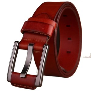 Cinturones de cuero mecanizados a mano Vintage Color amarillo Cinturones de cuero occidentales con estilo de moda - Product Image 3