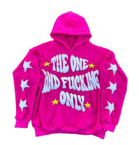 Oro fabricante personalizado Puff estampado Oversize Heavyweight 100% algodón Streetwear Puff carta Sudadera con capucha Unisex - Product Image 1