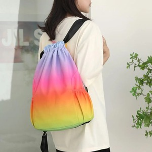 Sac à dos à cordon de couleur dégradée de grande capacité pour les activités de plein air Gym Yoga Fitness - Product Image 3