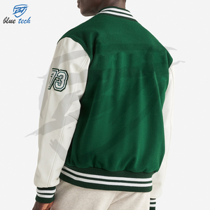Custom Design Canvas Varsity <b>Jackets</b> Warm Winter Bomber <b>Leather</b> Sleeves Embroidered Logo High Quality Streetwear Quick Dry - Product Image 5