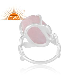 Latest Selling 925 Sterling Silver Natural <b>Rose</b> <b>Quartz</b> Gemstone <b>Ring</b> Custom Jewelry Manufacturer - Product Image 2