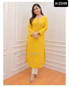 New Exclusive Indian Casual Wear and Festival Wear Rayon <b>Kurtis</b> Collections <b>for</b> <b>Women</b> <b>Kurtis</b> with Pent Set Plus Size Available - Product Image 4