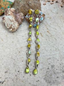 Pendientes colgantes clásicos de Plata de Ley 925, piedra preciosa turquesa Palamino para fiestas de aniversario de compromiso, regalo de joyería fina - Product Image 2