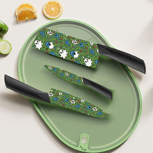 Juego de Cuchillos de Cocina de 7 Piezas con Revestimiento Cerámico, Diseño Nuevo, Premium, Profesional, Mangos de Plástico, Apto para Lavavajillas, para Aventuras al Aire Libre - Product Image 3