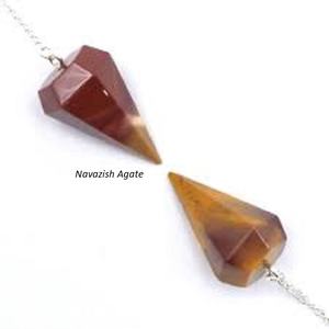 Pendule à facettes en jaspe Mookaite Pierres assorties: Les plus beaux Pendule en jaspe Mookaite Collier: Pendules en jaspe Mookite - Product Image 4