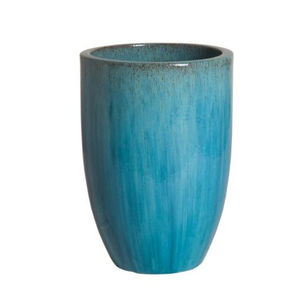 Glazed Ceramic Flower Pot Round Planter Modern Indoor Outdoor Garden Container for Home Decor - Product Image 2