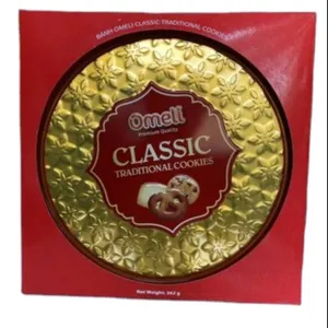 Premium Quality Hot New Top Selling - Omeli Brand Tasty Assorted Cookies in Round Tin Box 362g 12 month shelf-life