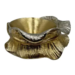 Bol en métal texturé martelé de luxe, bol artisanal haut de gamme pour la maison, bol cadeau pour l'exportation, logo plaqué Zahid Exports, accepte le style occidental - Product Image 5