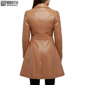 2025 hiver nouveauté élégant Double boutonnage en cuir véritable Bomber veste col rond Camouflage avant Logo unisexe - Product Image 2