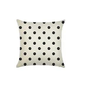100% Baumwolle Black Dot bedruckte Kissen bezüge für die Inneneinrichtung Tragbare abnehmbare Kissen bezüge für den Innen-und Außenbereich