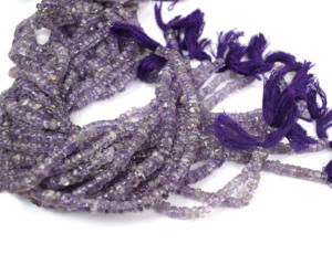Brins brésiliens de 10mm de perles de pierres précieuses d'améthyste en forme de Heishi à coupe lisse faite à la main pour la fabrication de bijoux - Product Image 6