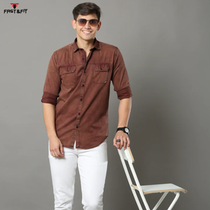 Chemises d'été légères à séchage rapide et à manches longues pour hommes, décontractées, avec col rabattu et poches cargo. - Product Image 5