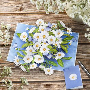 Carte de vœux 3D pop-up 5x7 pouces pour la fête des mères, découpée au laser, motif marguerite blanche et papillon, avec enveloppe, pour cadeau - Product Image 4