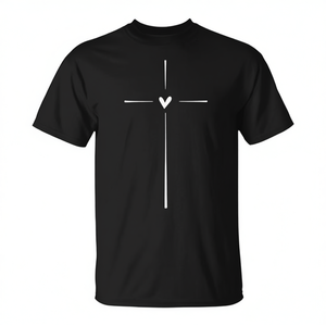 T-shirt Cristiana Ispirazionale con Croce e Cuore - Prodotto Promozionale - Product Image 2