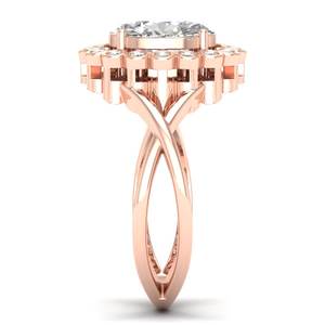 Anillo de Halo de Moissanita de Corte Ovalado de 1.31 Quilates en Plata de Ley 925 de Diseño Exclusivo REYES para Mujer, Anillos de Compromiso Solitario, Joyería - Product Image 3