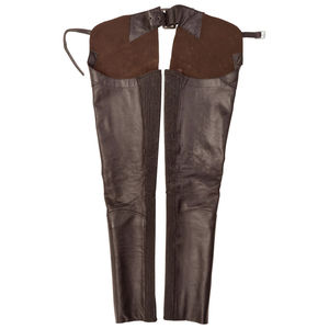 Chaps d'équitation en cuir véritable souple de qualité supérieure, style western, fermeture éclair, confortables et respirants pour la compétition et la moto - Product Image 2