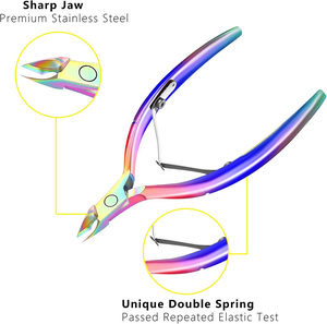 Pinzas profesionales con logotipo personalizado, alicates para uñas de doble resorte, pinzas para cutículas, alicates para piel muerta, pinzas para recortar uñas - Product Image 3