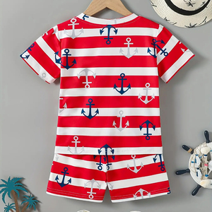 Chemises à demi-manches d'été personnalisées de qualité supérieure Shorts Garçons Vêtements de luxe respirants pour garçons Séchage rapide - Product Image 2