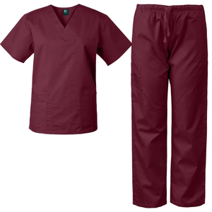 Women's Hospital Medical Nurse <b>Uniform</b> <b>Scrubs</b> Set Woven Fabric V-Neck Top Pants with Pockets <b>Scrub</b> Clothing for Professionals - Product Image 3
