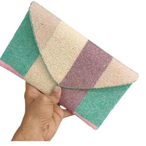 Luxe bohème dame accessoire de mariage perlé soirée fourre-tout fronde pochette toile personnalisé broderie chaînes géométrique mode - Product Image 1