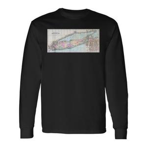 Camiseta de manga larga con mapa de Long Island, unisex, talla para adultos - Product Image 1