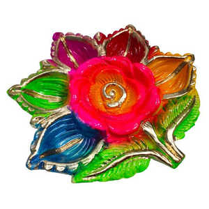 ถาด Diwali Diya สำหรับตกแต่งทำจากดินเผาขนาด19x19x3ซม. - Product Image 4
