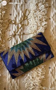 Handmade Beaded Envelope <b>Bag</b> Elegant Evening <b>Clutch</b> for Women Party Wedding Handbag with Glass Beads - Product Image 4