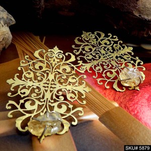 Pendientes Colgantes de Latón con Baño de Oro de 18K Estilo Vintage, Sin Plomo ni Níquel, Joyería de Diseño Moderno y Elegante para Compromiso o Regalo de Mujer - Product Image 2