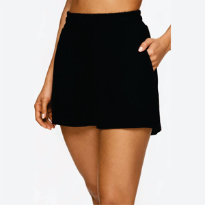 95% Modal 5% Pantalones cortos negros elastano Cintura alta Ajuste regular Estilo Atlético sexy Material suave ligeramente cepillado Bolsillo con logotipo - Product Image 4