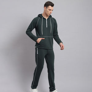 Ensemble de vêtements d'entraînement pour homme de haute qualité, coupe ajustée, imprimé personnalisé, sweat-shirt gris à capuche et pantalon de survêtement avec logo brodé pour l'été - Product Image 6