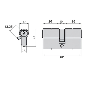 Cilindro Cvl 5990/26x26/ln Short Cam - Product Image 2